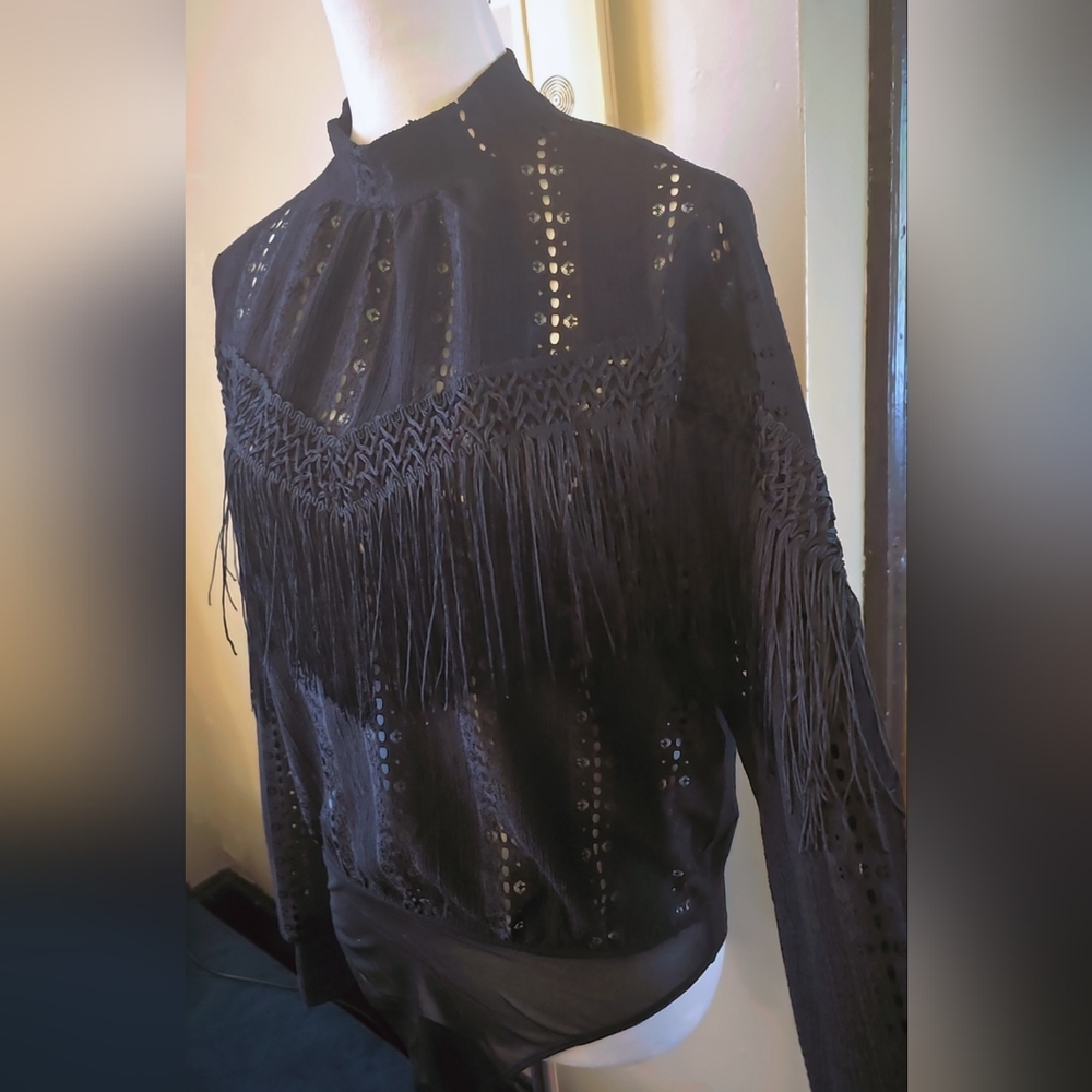 Black Fringe Bodysuit - Picture 4 of 6